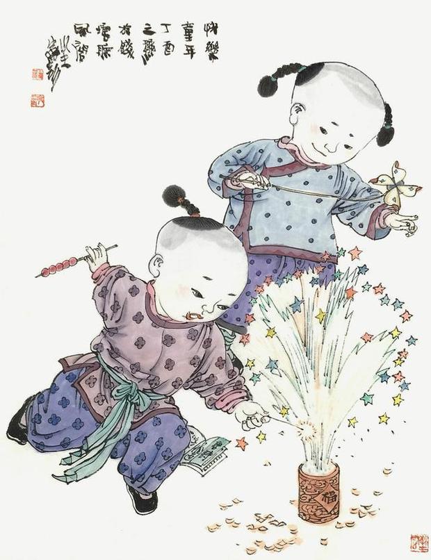 游戏的童年 王家训工笔婴戏图(二)